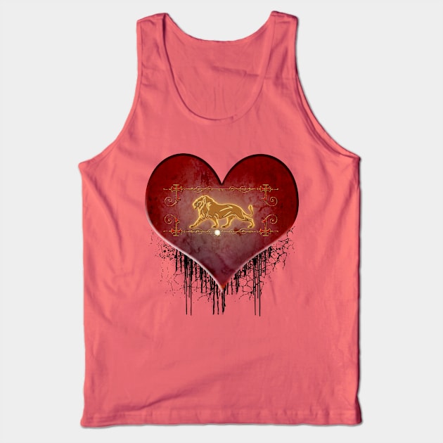 Golden lion on vintage background Tank Top by Nicky2342